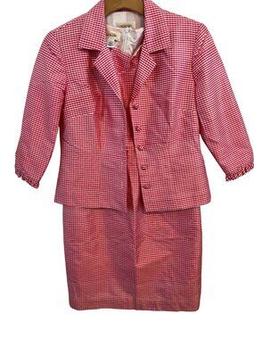 Gorgeous TALBOTS silk pink white dress jacket size 2P 2 petite